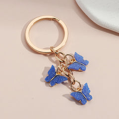 Colorful Enamel Butterfly Keychain Insects Car Key
