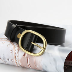 Women‘s Belt Genuine Leather Belts For Female Gold Pin Buckle Strap
