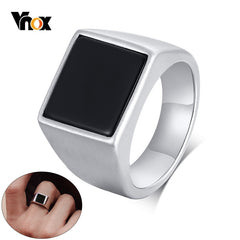 Rock Punk Men Signet Biker Rings Solid Polished Stainless Steel