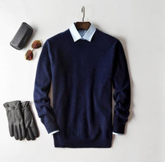 Men Cashmere Sweater Autumn Winter Soft Warm Jersey Jumper