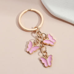 Colorful Enamel Butterfly Keychain Insects Car Key