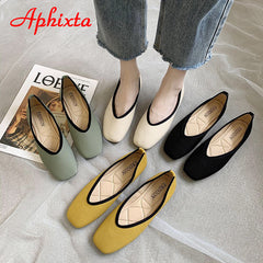 Cotton Fabric Flats Shoes Women Yellow Ballerina Socks Shoes