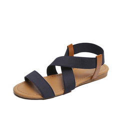 Comfy Slip On Sandals Elastic Textile Splicing Sandals Casual Beach Shoes