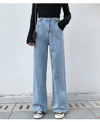 Women Jeans Street High Waist Pants Light Color Cotton Fashion Loose Jeans