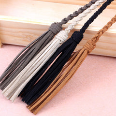 Tassel Belt Braided waistband Boho Girls Thin Waist Rope Knitted waist Belts