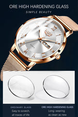 Watches Ultra-thin Luxury Quartz Watch Fashion Ladies Clock Stainless Steel