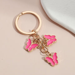 Colorful Enamel Butterfly Keychain Insects Car Key