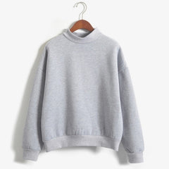 Woman Sweatshirts Sweet O-neck Knitted Pullovers Candy Color Loose