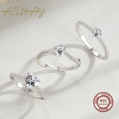 Dazzling Sparkling Engagement Finger Rings Zircon Jewelry
