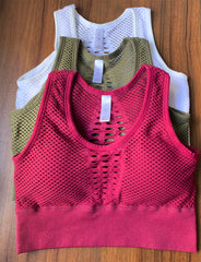Seamless Sports Bra Top Fitness Racerback Running Crop Activewear