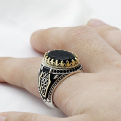 Retro Handmade Turkish Ring For Men Vintage