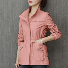 Double Layer Windbreaker Autumn Casual Slim Coat Fashion Plus Size
