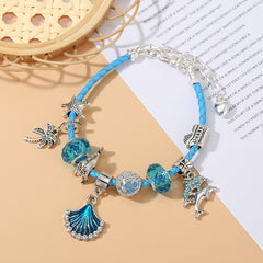 Ocean Collection Blue Turtle Seahorse Narwhal Beaded Dolphin Charm Bracelets