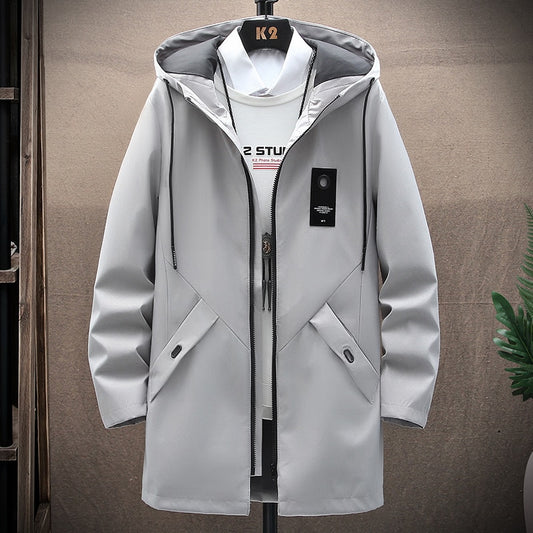 Mens Casual Long Jackets And Coats Hooded Streetwear