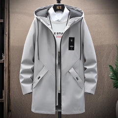Mens Casual Long Jackets And Coats Hooded Streetwear