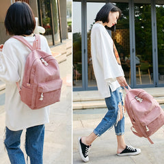 College Style Soft Fabric Backpack School Bag Female Corduroy Design