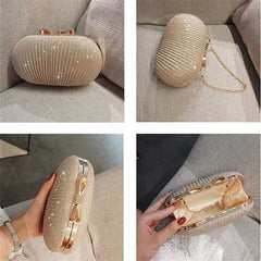 Golden Evening Clutch Bag Women Bags Wedding Shiny Handbags