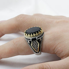 Retro Handmade Turkish Ring For Men Vintage