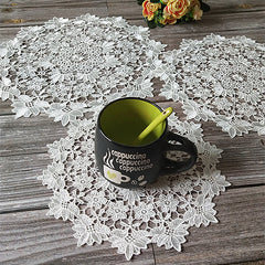 flower Lace Round Embroidery table place mat