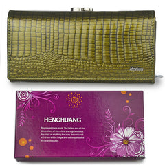 Genuine Leather Women Wallet Long Zipper Wallet