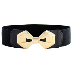 63cm Female Fashion Thin Elastic Stretch Waistband Crystal Bow Belt