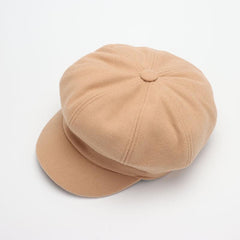 Hats for Women Solid Plain Octagonal Newsboy Cap Men Ladies Casual Wool Hat