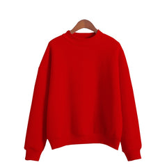 Woman Sweatshirts Sweet O-neck Knitted Pullovers Candy Color Loose