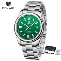 Men Mechanical Wristwatches 10Bar Waterproof Automatic Watch Stainless Steel