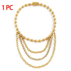 1 PC Multilayer Link Chain Tassel Anklets