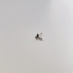 Vintage Sterling Silver Heart Angel Cross Goth Aesthetic Piercing Stud Earrings