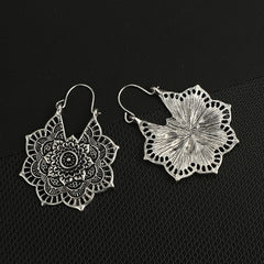 Lotus Skull Mandala Bee Flower Earrings