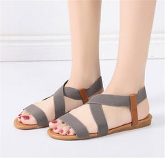 Comfy Slip On Sandals Elastic Textile Splicing Sandals Casual Beach Shoes