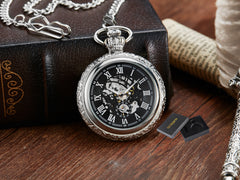 Bronze Mechanical Hand Wind Pocket Watches Roman Numeral