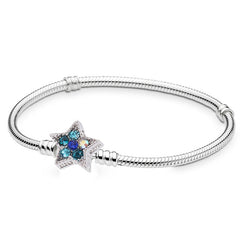 Silver Plated Cute Owl Snake Chain Charm Bracelet