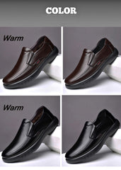 Genuine Leather+Microfiber shoes Soft Anti-slip Rubber Casual Leather Shoes