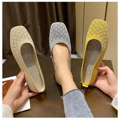 Moccasins Flat Heel Stretch Knit Sneakers Shoes Shallow Flats Loafer