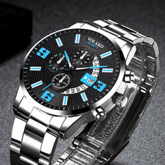 hombre Mens Fashion Business Watches Men Sports Stainless Steel Quartz