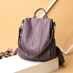 Women Waterproof Anti Theft Leather Backpack