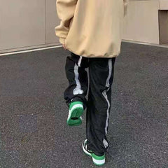 Retro Skull Hand Bone Embroidery Washed Mens Jeans Pants Vibe Style