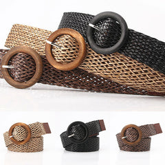 Belts For Women Vintage Boho Braided Waist Belt Black Coffee