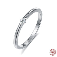 Silver Inlaid With Cubic Zircon Customize Ring Simple Multi-color