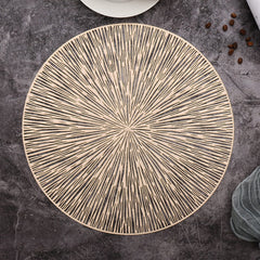 PVC Bronzing leaves Flower Hollow Non-slip Kitchen Placemat