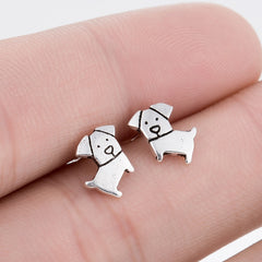 Fashion Jewelry Silver Color Small Pearl Cat Stud Earrings