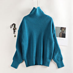 OverSized Wool Sweater Autumn Winter Warm Turtlenecks Casual
