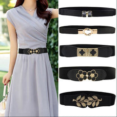 63cm Female Fashion Thin Elastic Stretch Waistband Crystal Bow Belt