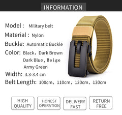 Men Belt Army Outdoor Sports Designer Automatic Buckle Male