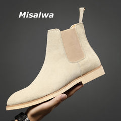 Men Boots Elegant Chelsea Boots Men Cow Suede Leather
