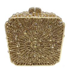 Crystal Women Evening Bag Metal Box Clutch Diamond Mini Handbags