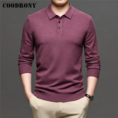 Knitwear Jerseys Pure Color Turn-down Collar Sweater Pullover Men Clothing
