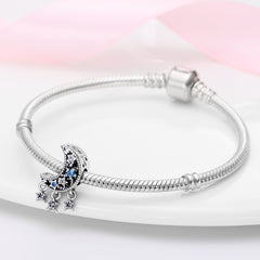 Silver Color Heart Shaped Charms Beads